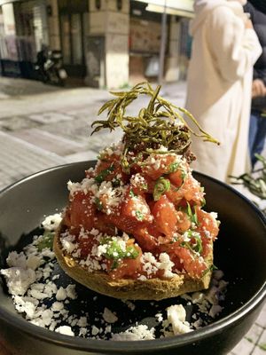 Greek Dakos Salad  at roots in Thessaloniki