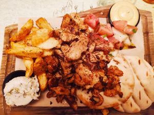 Vegan gyros at roots in Thessaloniki