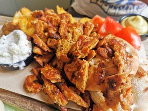 Vegan gyros at roots in Thessaloniki