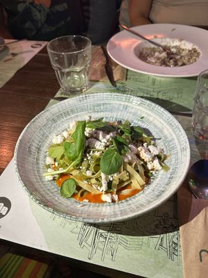 Spinach pasta  at roots in Thessaloniki