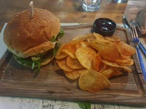 Mushroomburger at roots in Thessaloniki