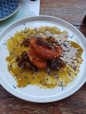 Fried camenbert cheese at roots in Thessaloniki