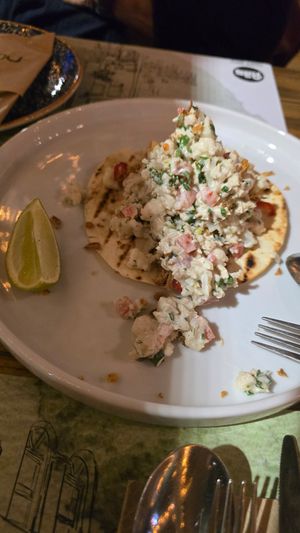 Plant-based crab ceviche at roots in Thessaloniki