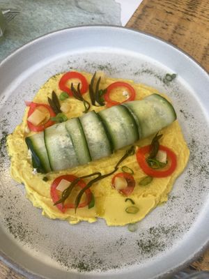 Fava with crab  at roots in Thessaloniki