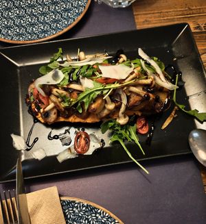 Mushroom appetizer at roots in Thessaloniki