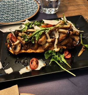 Mushroom appetizer at roots in Thessaloniki