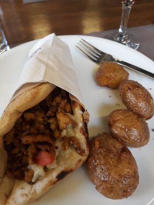 Vegan gyros at roots in Thessaloniki