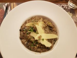 Mushroom Risotto at roots in Thessaloniki