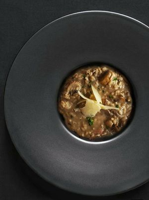 Mushroom risotto 2020 at roots in Thessaloniki