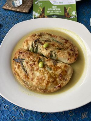 Savoury vegetable pancakes  at Wulan Vegetarian Warung in Ubud