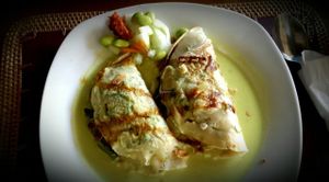 Savory Veg-stuffed pancakes available in rice flour as well at Wulan Vegetarian Warung in Ubud