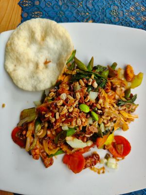 Spicy tempeh at Wulan Vegetarian Warung in Ubud