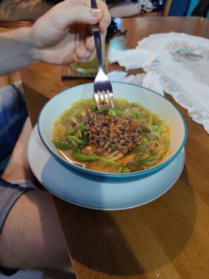 Exciting noodle soup at Wulan Vegetarian Warung in Ubud
