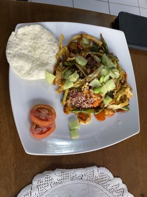 Spicy tempeh  at Wulan Vegetarian Warung in Ubud