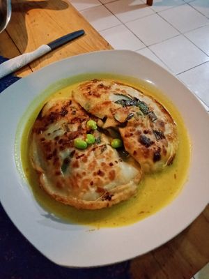 Savory veg stuffed pancakes at Wulan Vegetarian Warung in Ubud