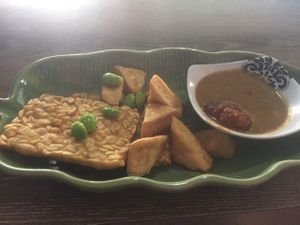 tempe and tofu at Wulan Vegetarian Warung in Ubud