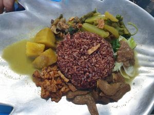 Nasi campur 49k rp: tasty! at Wulan Vegetarian Warung in Ubud