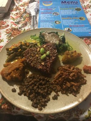 7-Veg plate which was very tasty!  at Wulan Vegetarian Warung in Ubud