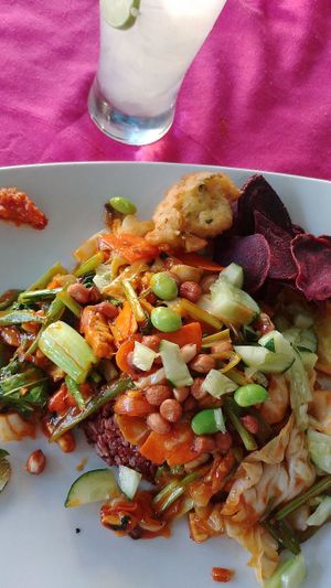 Spicy-hottie vege tempe at Wulan Vegetarian Warung in Ubud