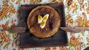 Vegan pancake banana at Wulan Vegetarian Warung in Ubud