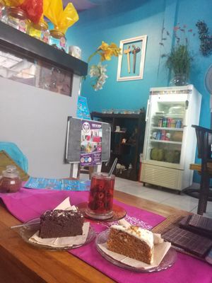 and they also have some fresh vegan cakes! at Wulan Vegetarian Warung in Ubud