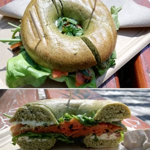 Vegan carrot lox bagel at Kandie Shop in Hamburg