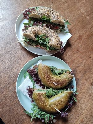 Vegan Lox Bagel + vegan cream Cheese Bagel  at Kandie Shop in Hamburg
