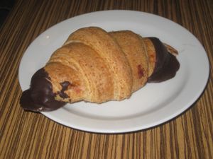 Chocolate raspberry croissant at Maran Vegan Bistro in Vienna
