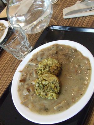 Kräuterknödeln at Maran Vegan Bistro in Vienna