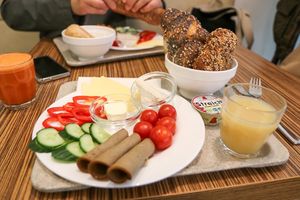 savoury breakfast platters at Maran Vegan Bistro in Vienna