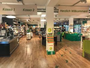 Inside the entirely vegan grocery store/cafe. at Maran Vegan Bistro in Vienna