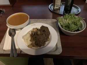 Daily plate and soup at Maran Vegan Bistro in Vienna
