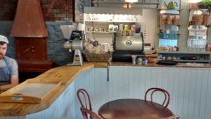 and some seats at Breadshare Bakery and Cafe in Edinburgh
