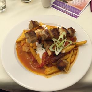 vegan skewers  at Napfenyes Bistro in Budapest