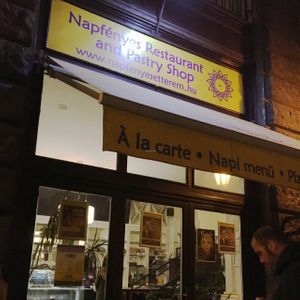 Shop exterior at Napfenyes Bistro in Budapest