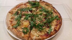 veggie lovers pizza at Napfenyes Bistro in Budapest