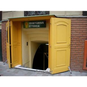 the entrance at Napfenyes Bistro in Budapest