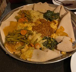 Traditional platter  at Andu Caffe in East London