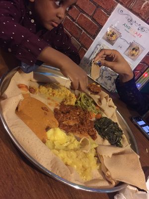 Family meal at Andu  at Andu Caffe in East London