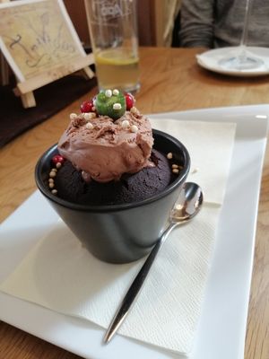 Chocolate lava cake at triVida in Klagenfurt