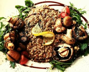 mushroom buckwheat ragout at triVida in Klagenfurt
