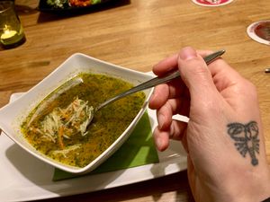 noodle soup  at triVida in Klagenfurt