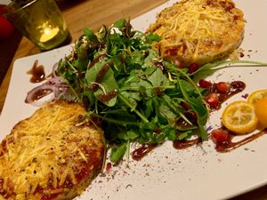 polenta 'pizza' at triVida in Klagenfurt