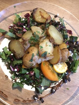 Wildkräutersalat mit ‘Speckwürfel’ at triVida in Klagenfurt