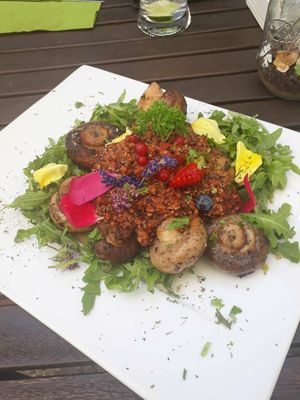 Gegrillte Champignons mit Qinoa at triVida in Klagenfurt