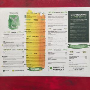 menu at The Green Patio in Cusco