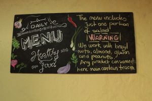 warning at The Green Patio in Cusco