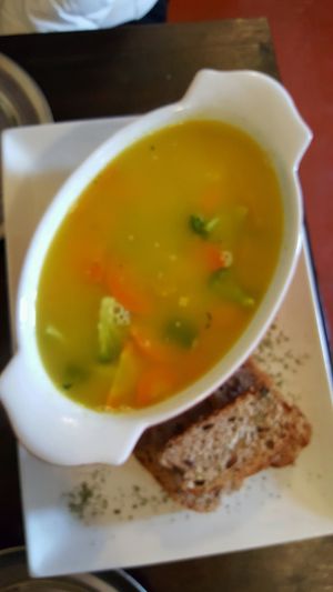 quinoa soup at The Green Patio in Cusco