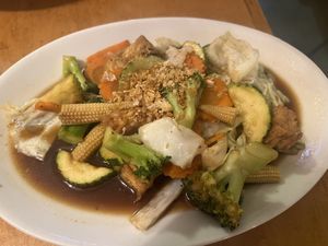 Shiitake mushroom vegetable stir fry  at Maui Thai Bistro in Kihei