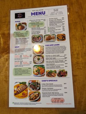 Omni menu page 1 at Maui Thai Bistro in Kihei